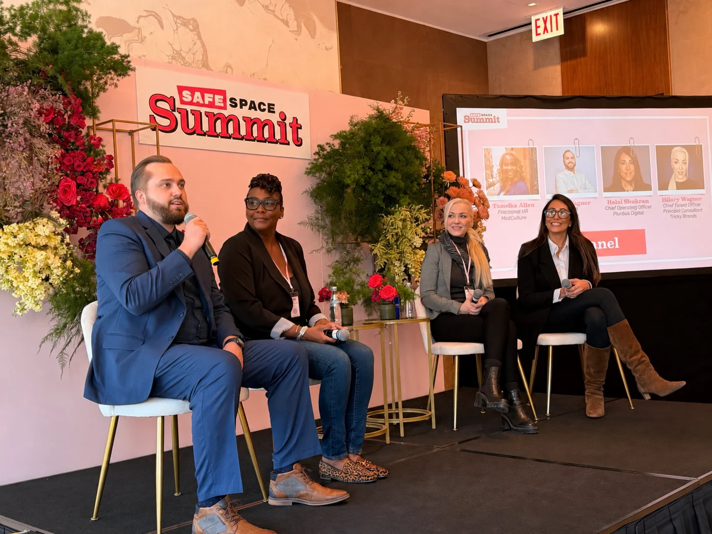 Ben Langner on a panel at the Safe Space Summit